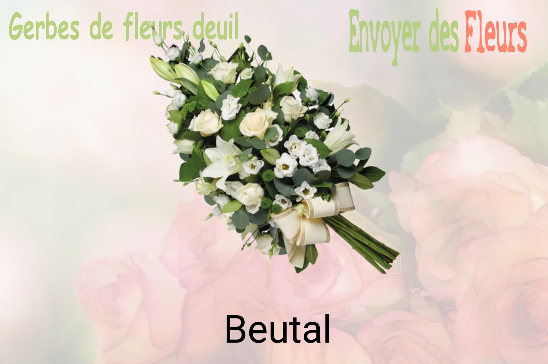 Gerbe de fleurs de deuil livrée à Beutal